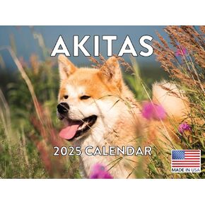 Akita Calendar 2025 Monthly Wall Calender 12 Month | American Made In The USA