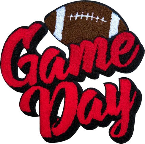 Chenille Gameday Patches Iron on Gameday Patches Patches (Red) in Kuwait