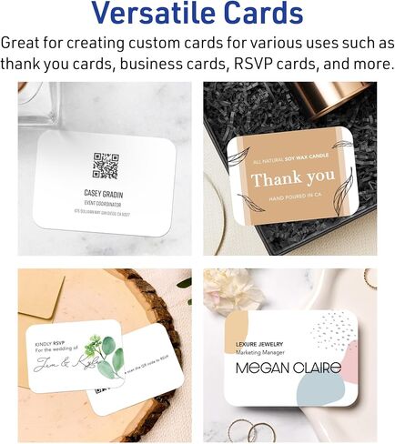 Avery Printable Rectangle Rounded Corner Business Cards with Sure Feed Technology, 2-1/2" x 3-1/2", Matte White Cardstock, Print-to-the-Edge, Laser/Inkjet, 150 Total in Saudi Arabia