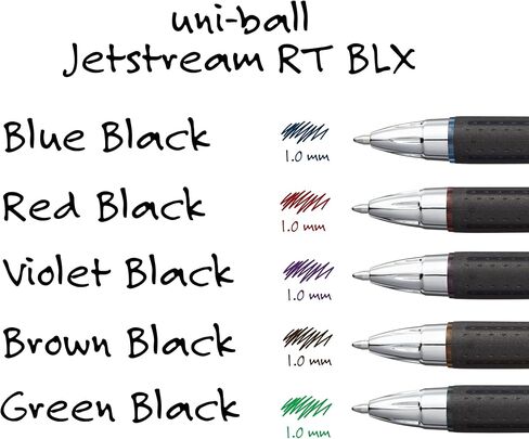 uniball Jetstream Retractable Ballpoint Pen, 1 Mm, Blue-Black Ink, Black Barrel in Kuwait