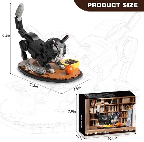 Tuxedo Cat Building Blocks Cute Animal Sets, Compatible with Lego Cats for Adult, Gift for Kids and Adults, Boys and Girls Animal Lovers (1200PCS) in Saudi Arabia