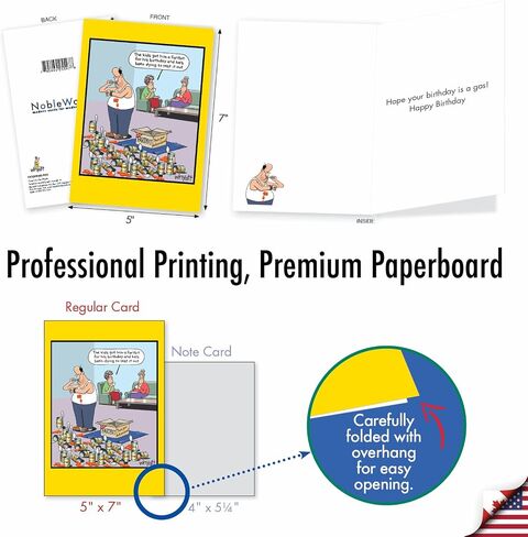 NobleWorks - 1 Cartoon Birthday Greeting Card Funny - Hilarious Bday Notecard with Envelope, Comic Humor Celebration - Fartbit C9323BDG in Kuwait
