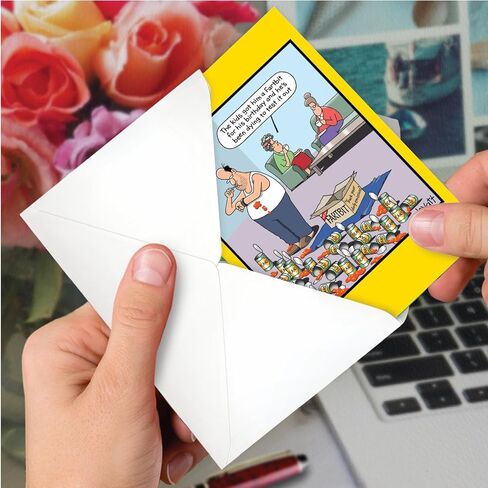 NobleWorks - 1 Cartoon Birthday Greeting Card Funny - Hilarious Bday Notecard with Envelope, Comic Humor Celebration - Fartbit C9323BDG in Kuwait