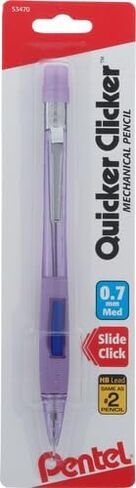 Pentel Quicker Clicker Automatic Pencil, 0.7mm, Transparent Barrel, Assorted Barrel Colors, Color May Vary, 1 Pack (PD347BP-K6) in Saudi Arabia