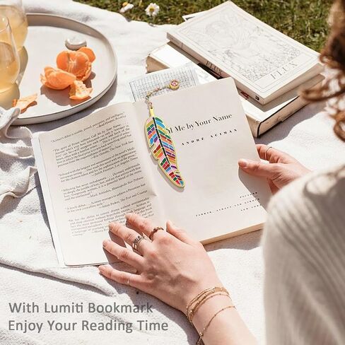 Metal Feather Bookmark Cute Multicolor Book Accessories Gifts for Women Teacher Readers Book Lovers for Christmas Birthday Mother's Day Valentine's Day (Gold) in Kuwait