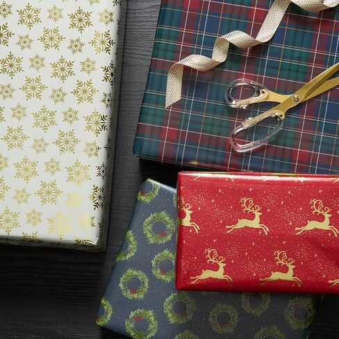 Gartner Studios 12 Foot Premium Traditional Whimsy Holiday Gift Wrapping Paper – 4 Rolls with Gridlines for Easy Cutting in Saudi Arabia
