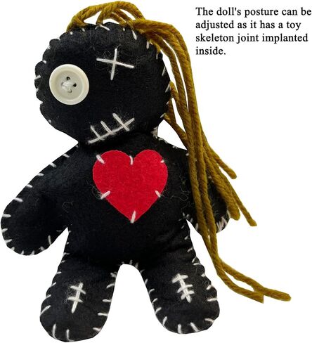 6.2" Handmade Empath Protection Poppet Voodoo Doll, Halloween Decor, Witch Wicca Pagan Altar (Dark Golden Blonde Hair) in Saudi Arabia
