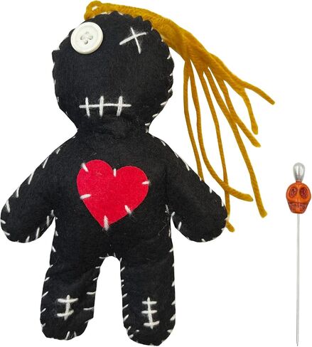 6.2" Handmade Empath Protection Poppet Voodoo Doll, Halloween Decor, Witch Wicca Pagan Altar (Dark Golden Blonde Hair) in Saudi Arabia