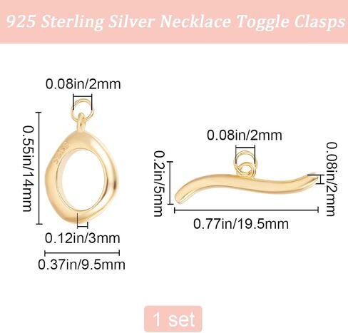 Beebeecraft 1 Box 1 Set Toggle Clasps 925 Sterling Silver OT Toggle Clasps Jewelry Clasps for DIY Necklace Bracelet Jewelry Making in Saudi Arabia