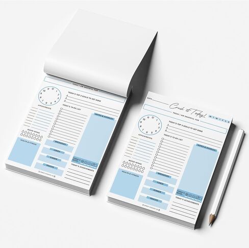 Daily Planner, Crush It Today, Undated Tear-Off Sheets Notepad (50 Sheets) Includes Calendar, To-Do List, Organizer, Scheduler for Goals, Tasks, Mood, Ideas, and Notes, 8.5 X 11, A4 Sheets. Made in the USA (Island Blue) in Saudi Arabia