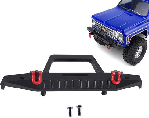 RCHUBAM TRX4M K10 Front & Rear RC Bumper 1Set Aluminum RC Car Bumper with Red Metal Trailer Hitch Hooks Compatible for 1/18 TRX4M K10 RC Crawler Car (Front & Rear) in Kuwait