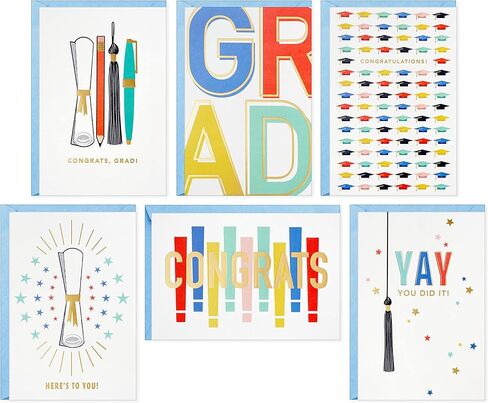 Hallmark Graduation Cards Bulk Assortment, Colorful Congrats (36 Cards and Envelopes, 6 Designs) in Saudi Arabia