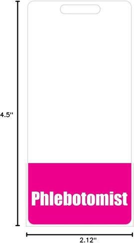 Phlebotomist Badge Buddy (Pink) - Vertical Heavy Duty Badge Tags for Phlebotomy Technician - Double Sided Badge Identification Card in Saudi Arabia