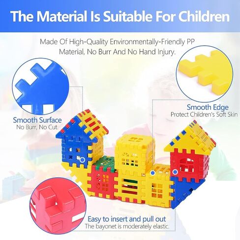 Interlocking Building Blocks Toys for Kids - Toddlers Building Blocks Educational Toys Set 70 PCS 45F in Saudi Arabia