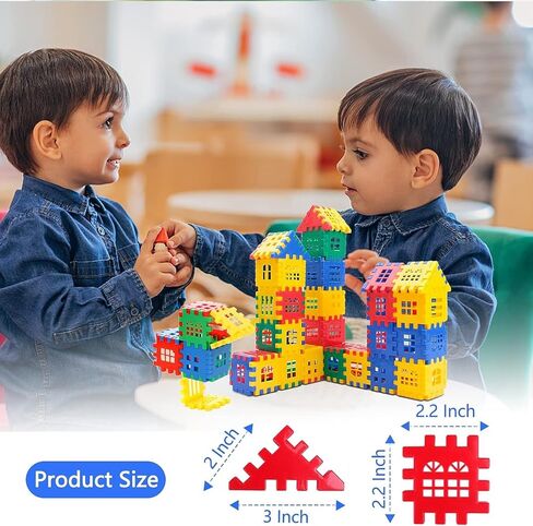 Interlocking Building Blocks Toys for Kids - Toddlers Building Blocks Educational Toys Set 70 PCS 45F in Saudi Arabia