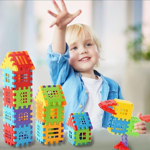Interlocking Building Blocks Toys for Kids - Toddlers Building Blocks Educational Toys Set 70 PCS 45F in Saudi Arabia