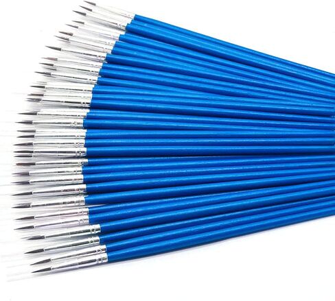 60 Pack Artists' Pointed Round Brush,Synthetic Bristles Painting,Detail Paint Brush,Nail Brushes for Miniature or Details Painting,Coloring,Drawing by Acrylic, Oil,Ink and Watercolor (S(#0)) in Saudi Arabia