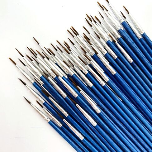60 Pack Artists' Pointed Round Brush,Synthetic Bristles Painting,Detail Paint Brush,Nail Brushes for Miniature or Details Painting,Coloring,Drawing by Acrylic, Oil,Ink and Watercolor (S(#0)) in Saudi Arabia