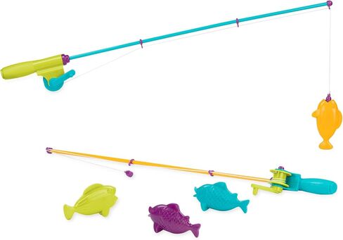 Battat-Play Rod & Reel-Wind-up Magnetic Erure-2 قضبان و 4 أسماك ملونة-ألعاب الشاطئ والماء-3 سنوات +-مجموعة الأسماك المغناطيسية in Kuwait