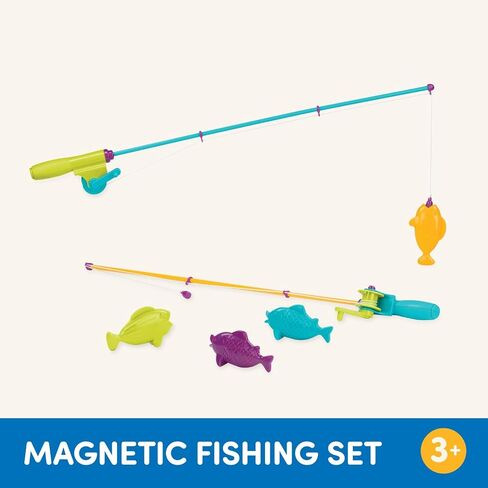 Battat-Play Rod & Reel-Wind-up Magnetic Erure-2 قضبان و 4 أسماك ملونة-ألعاب الشاطئ والماء-3 سنوات +-مجموعة الأسماك المغناطيسية in Kuwait