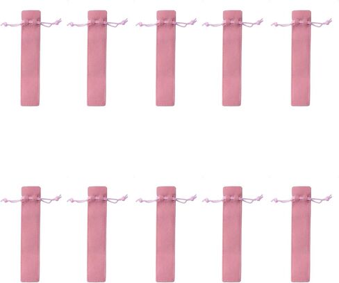 sowaka 10 Pcs Pen Pouch Bags Small 6.9 x 1.4 Inch Velvet Drawstring Pencil Sleeve Holder for Protecting Gifting Storage Things Office Adult Business Supplies (Pink) in Saudi Arabia