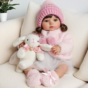 Babeside Rebord Baby Baby Dolls Girl LifeLike ، 20 بوصة حديثي الولادة واقعية حقيقية دمى طفل واقعية فينيل ناعمة وقطعة قماش فتاة طفل مع ملابس وهدية لعبة للأطفال 3+