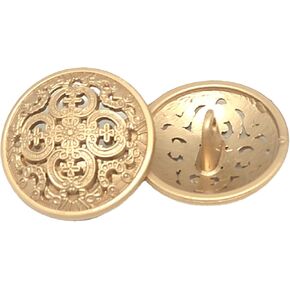 20PCS Clothes Button - Retro Hollow Sewing Button Shank Round Shaped Metal Button Set for Men Women Blazer, Coat, Uniform, Shirt, Suit and Jacket (Foggy Golden, 20mm)