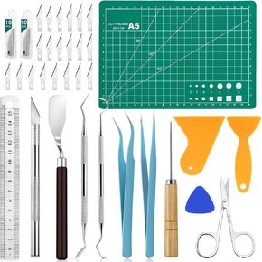 CLOYAN 33pcs Weeding Tools for Vinyl Set, Precision Craft Vinyl Weeding Tools Kit for Scrapbooking, Weeding Vinyl, DIY Art Work Cutting, Lettering, Splicing.