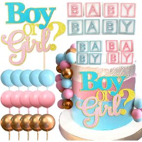 Pink Blue Gender Reveal Cake Toppers Boy or Girl Cake Decoration Bow Cake Decoration Baby Shower Cake Decoration Girls Night Out Cake Decoration
