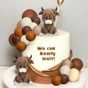 JeVenis Highland Cow Cake Decorations Cake Topper Highland Cow Party Birthday Party Supplies