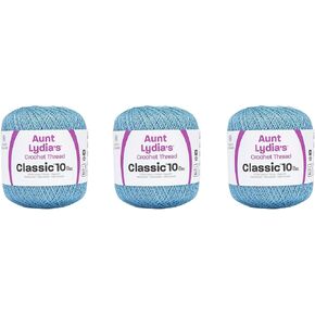 Aunt Lydia Classic Delft Crochet - 3 Pack of 350y/320m - Cotton - Gauge 10 - Crochet