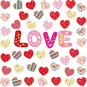 Day Day Bulletin Board Decoration Valentine Heart Cletouts Love Cut Cut Outs for School Classroom Ornaments Aldy Party Supplies 67pcs in Kuwait