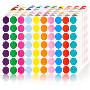 1400 PCS Colored Dot Stickers, Round Color Coding Labels, 10 Bright Colors, 20 Sheets