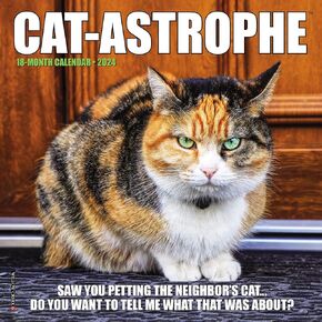 Willow Creek Press Cat-astrophe Monthly Mini 2024 Wall Calendar (7" x 7")