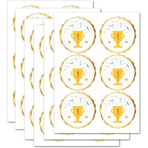 Award Medals Stickers for Kids 1.5 inch Gold foil Sports Reward Label Motivational Stickers, Classwork Award Stickers Teacher Supplies for Classroom(Pack-500)
