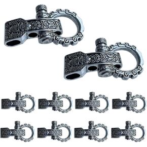 Paracord Buckles Bow Clasps Screw Pin Anchor Shackle Adjustable Shackles Buckles for Paracord Bracelet Belt 10 PCS Silver Buckles