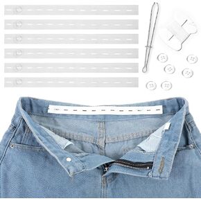6 Pcs Waist Tightener for Pants Women Jeans Button Tightener Pants Adjuster Waist Tightener Jeans Waist Tightener Jean Button Waist Tightener Suitable Elastic Waist Extenders for Women Men (White)