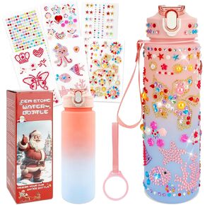 Gifts for 5 6 7 8 9 Year Old Girls, Easter Basket Stuffers for Teens Kids, Decorate Your Own Water Bottle Kits for Girls, Art and Craft Kits Sets for Girls Ages 8-12, Toys DIY Birthday Gifts Ideas