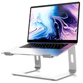 Portable Laptop Stand for Desk – Ergonomic, Sturdy Aluminium Laptop Riser for Desk with Anti-Slip Bottom, Compatible for 10-15.6′′ Notebook - Improved Cooling, Comfort, Productivity, and Posture