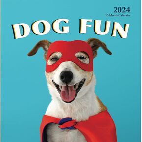 Dog Fun 2023 Hangable Wall Calendar Monthly 12 x 24 Open Cute Funny Joke Costume Dress Up Playing Puppies Photo Gift Sturdy Thick Puppy Dogs Photography Gifting Idea for Secret Santa,