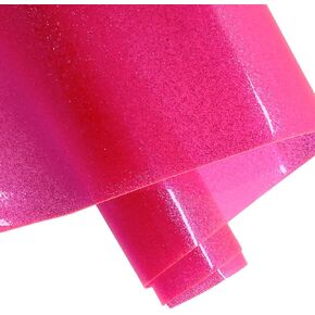 ONEART | Turquoise Transparent Glitter Vinyl Roll, 0.7 mm Solid Clear PVC Jelly Vinyl Crafts Fabric, 12"×48"