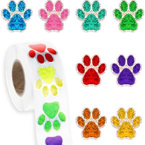 ملصقات طباعة PAW ، 500 قطعة 1 "ملصقات PAW الكلب بريق جرو PAW ملصقات طباعة طباعة صغيرة ملصقات الكلب paw ملصقات الملصقات اللطيفة اللطيفة لزخارته في غرفة المكتب. in Kuwait