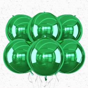 6Pcs Iridescent Round Foil Balloons,Giant 4D Clear Round Ball Balloon,22 Inch Rainbow Mylar Balloons for Birthday Wedding Prom Party Decorations