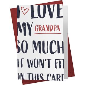 Karto Sweet Birthday Card for Grandpa - Large 5.5x8.5 inch Grandfather Birthday Cards - This Much