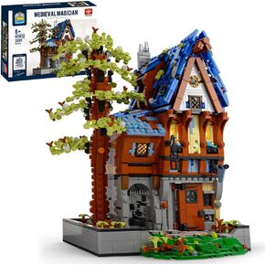 Ideas Medieval Architecture Cabin Building Set with Lighting, Model Kit for Adults to Build, Home Décor Present Idea, Compatible with Lego(2095 Pcs)