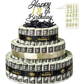 Happy Birthday Gift Can Be DIY Age 3 Layers Of Black Gold Cake Filled With Cash Happy Birthday Day Money Cake Gift Party Supplies Money Gift Ideas For Birthday Cake in Kuwait