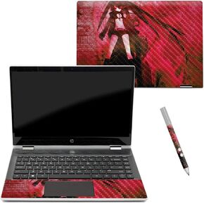 MightySkins Carbon Fiber Skin for HP Pavilion X360 14" (2018) - Composition Book | Protective, Durable Textured Carbon Fiber Finish | Easy to Apply, Remove, and Change Styles | Made in The USA