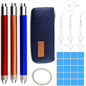 Reofrey Diamond Art Painting Pen Tools Set, Point Drill Pen with Light, Diamond Art Accessories Kits with Bag Replacement Pen Heads and Glue Clay for Diamond Art Painting Arts Crafts