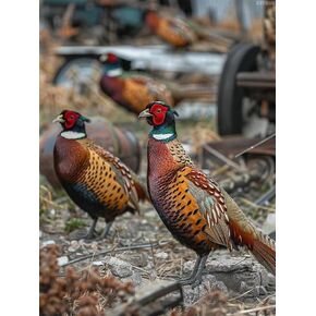 Kayeiuu Pheasants in the Wild Diamond Painting مجموعات فنية من الماس ، مجموعة فنية فاخرة من الأحجار الكريهة للأحجار الكاملة للمبتدئين ، للحصول على ديكور الحمام ديكور الغرفة 12x16in