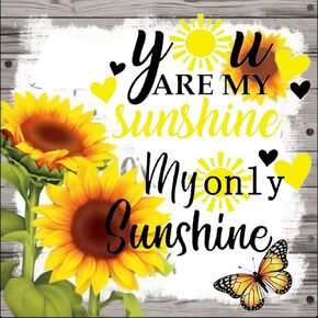 DIY 5D Diamond Art Kits Painting for Adults Full Drill Diamond Art Kits Painting You are My Sunshine i Love You for Home Wall Decor 35x35cm/13.8x13.7inch